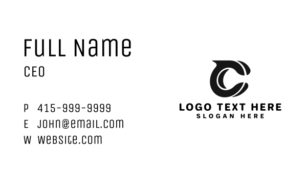 Minimalist Modern Letter C Business Card Design Image Preview