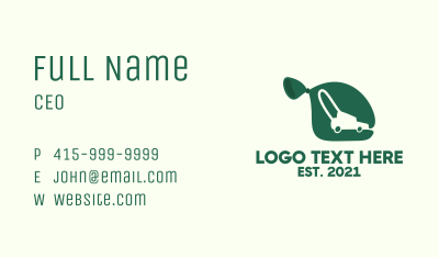 Garbage Bag Lawnmower  Business Card Image Preview