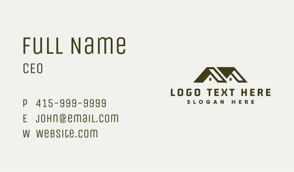 Real Estate House Roof Business Card Design Image Preview
