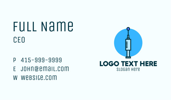 Blue Needle Vaccination Business Card Design