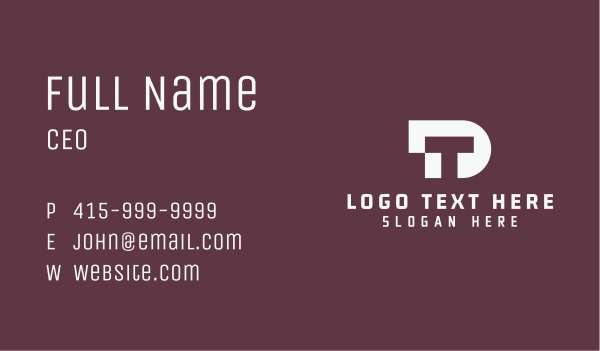 White Modern Monogram D & T Business Card Design Image Preview