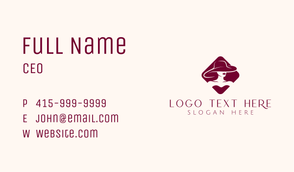 Woman Fashion Hat Business Card Design Image Preview