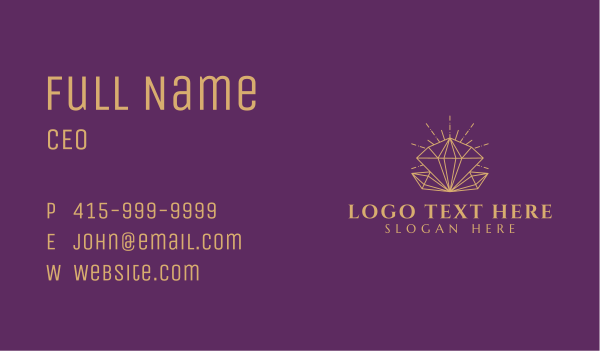 Diamond Crystal Jewelry Business Card Design Image Preview