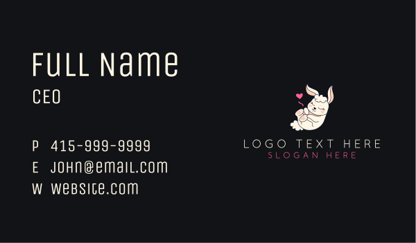 Cute Sleeping Bunny Business Card Design Image Preview
