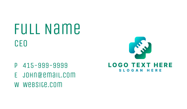Mic Healthcare Podcast Business Card Design Image Preview