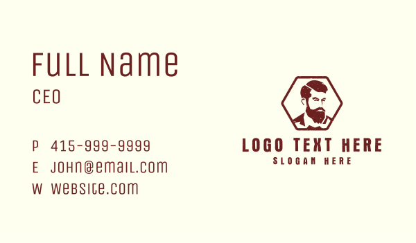 Beard Man Styling Business Card Design Image Preview