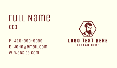 Beard Man Styling Business Card Image Preview