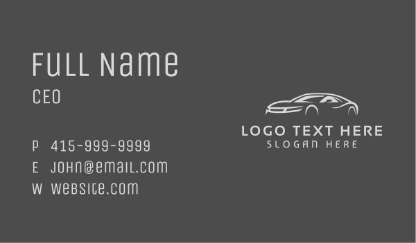 Gray Sports Car Business Card Design Image Preview