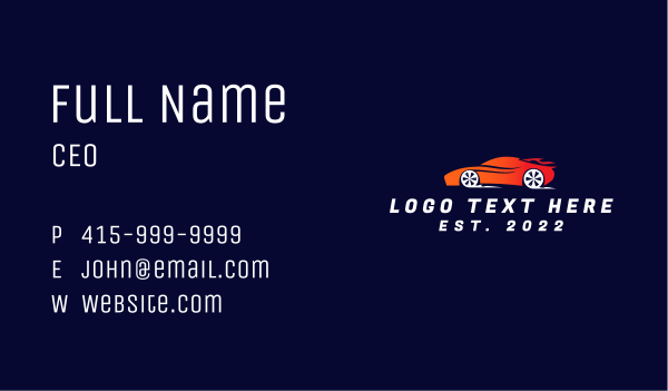 Flaming Sportscar Automobile Business Card Design Image Preview