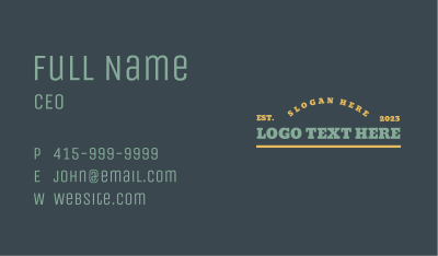 Classic Restaurant Wordmark Business Card Image Preview