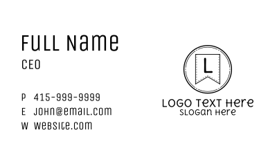 Bookmark Badge Lettermark Business Card