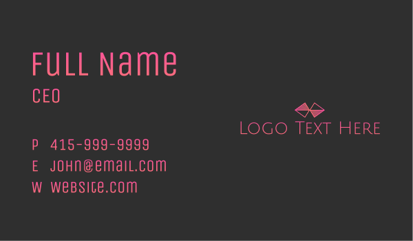 Pink Bowtie Wordmark Business Card Design Image Preview