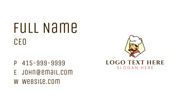 Chef Moustache Toque Business Card Design Image Preview