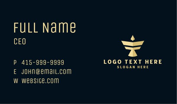 Abstract Golden Wings Business Card Design Image Preview