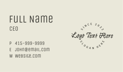 Round Script Wordmark Business Card Image Preview