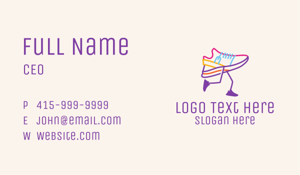 Colorful Running Shoe Business Card Design Image Preview
