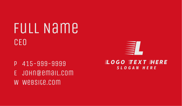 White Fast Letter Business Card Design Image Preview