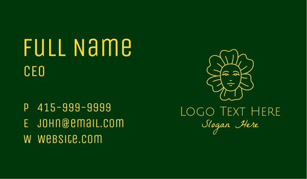 Yellow Flower Lady  Business Card Design Image Preview