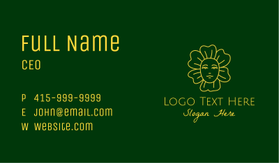 Yellow Flower Lady  Business Card