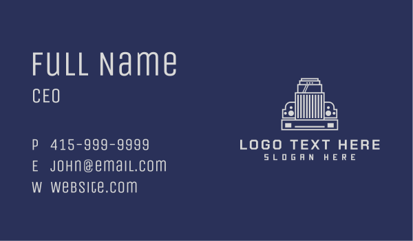 Gray Truck Transportation Business Card Design Image Preview