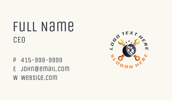 Tire Wrench Repairman Business Card Design Image Preview