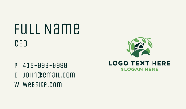 Garden House Landscaping Business Card Design Image Preview
