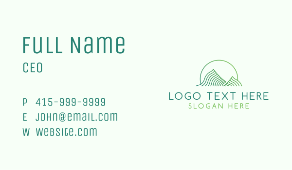 Green Mountain Curves Business Card Design Image Preview