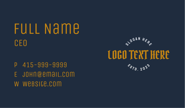 Unique Gothic Wordmark Business Card Design Image Preview