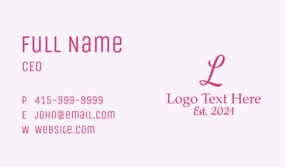 Feminine Fashion Letter Business Card