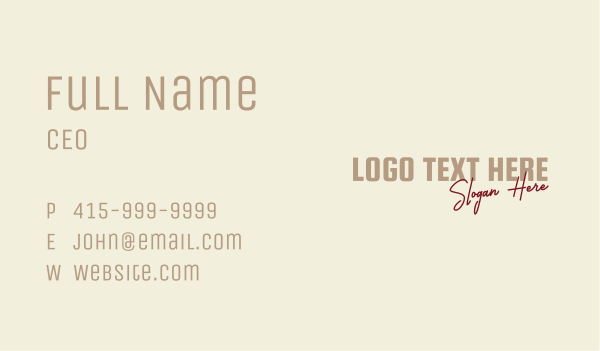 General Fashion Shop Wordmark Business Card Design Image Preview