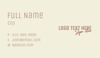 General Fashion Shop Wordmark Business Card Image Preview