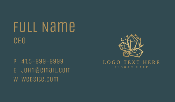 Gold Gemstone Jewelry Business Card Design Image Preview