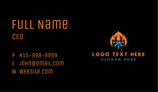 Fire Snowflake Refrigeration Business Card Design Image Preview