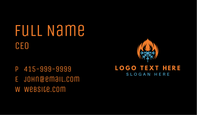 Fire Snowflake Refrigeration Business Card Image Preview