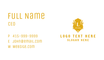 Golden Insignia Letter  Business Card Image Preview
