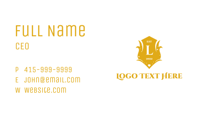 Golden Insignia Letter  Business Card