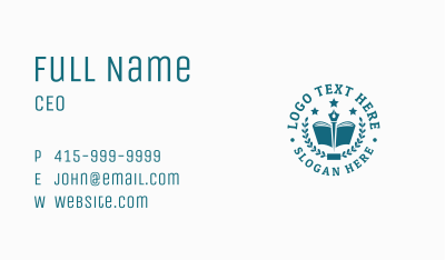 Quill Pen Book Emblem Business Card Image Preview