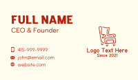 Rolled Armchair Outline Business Card Image Preview