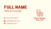 Rolled Armchair Outline Business Card Image Preview