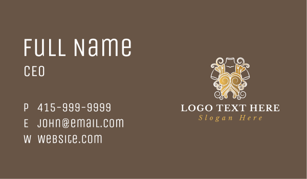 Ornate Gold Bodice Business Card Design Image Preview