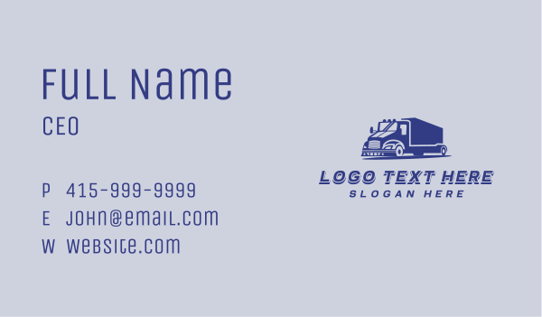 Freight Truck Mover Business Card Design Image Preview
