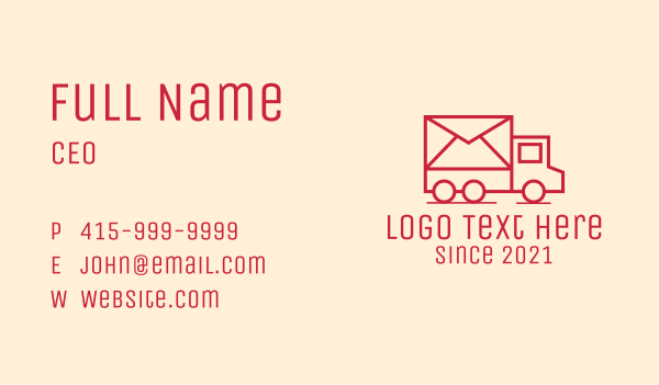 Mail Delivery Van Business Card Design Image Preview