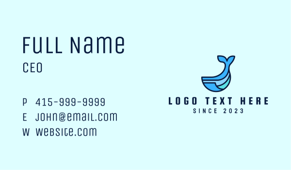 Whale Animal Mascot  Business Card Design Image Preview