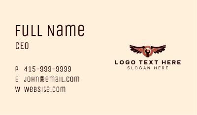 Vintage Mechanic Tool Wings Business Card Image Preview