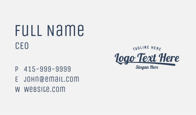 Vintage Classic Business Wordmark Business Card Image Preview