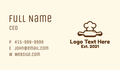 Chef Rolling Pin Bakery Business Card