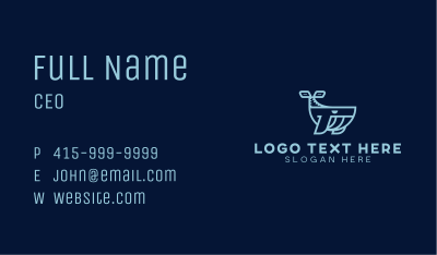 Ocean Blue Whale Business Card Image Preview