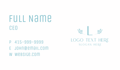 Organic Leaf Lettermark Business Card Image Preview