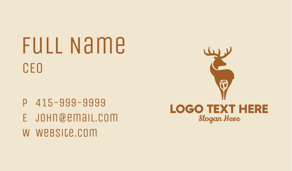 Wild Stag Rose  Business Card Design Image Preview