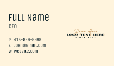 Store Cursive Wordmark Business Card Image Preview